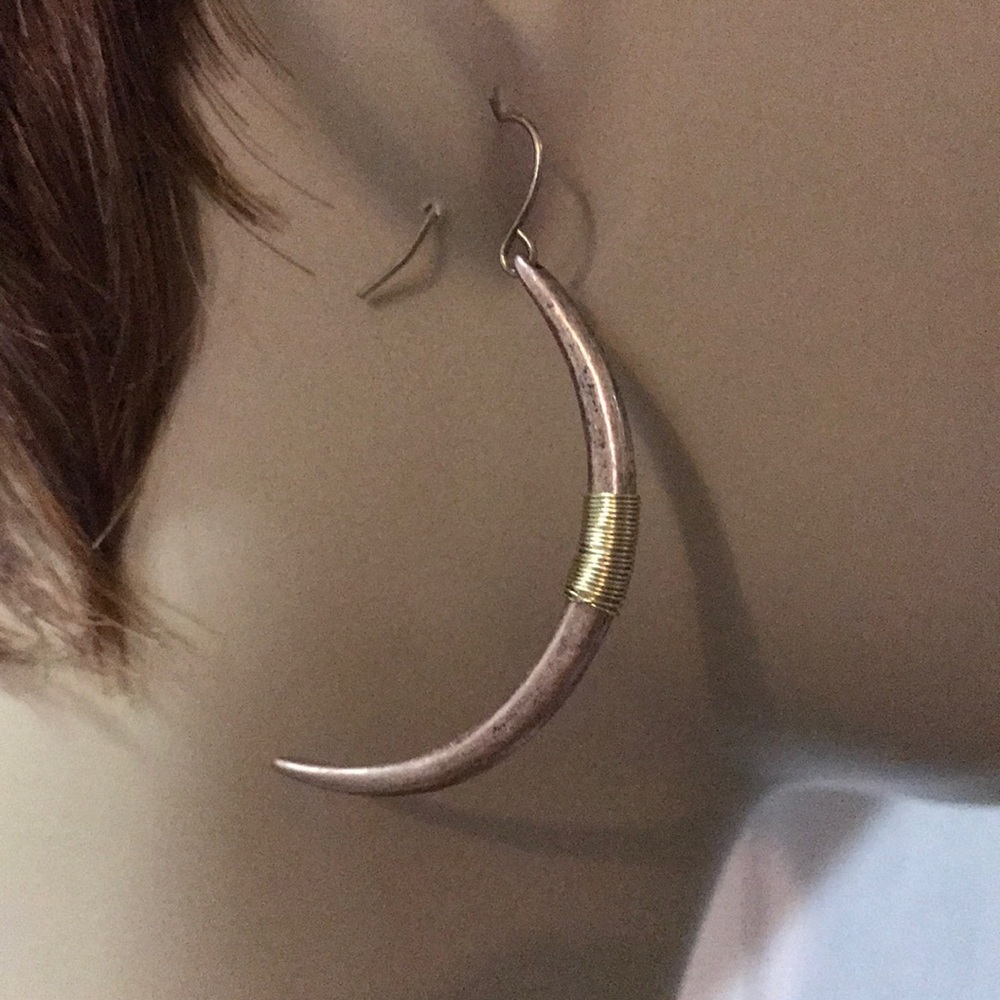 5* Wire wrapped Crescent MOON 🌙GOLD SILVER FAB!